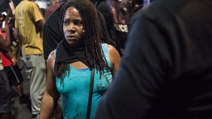 Elise Greene during the Charlotte protests.